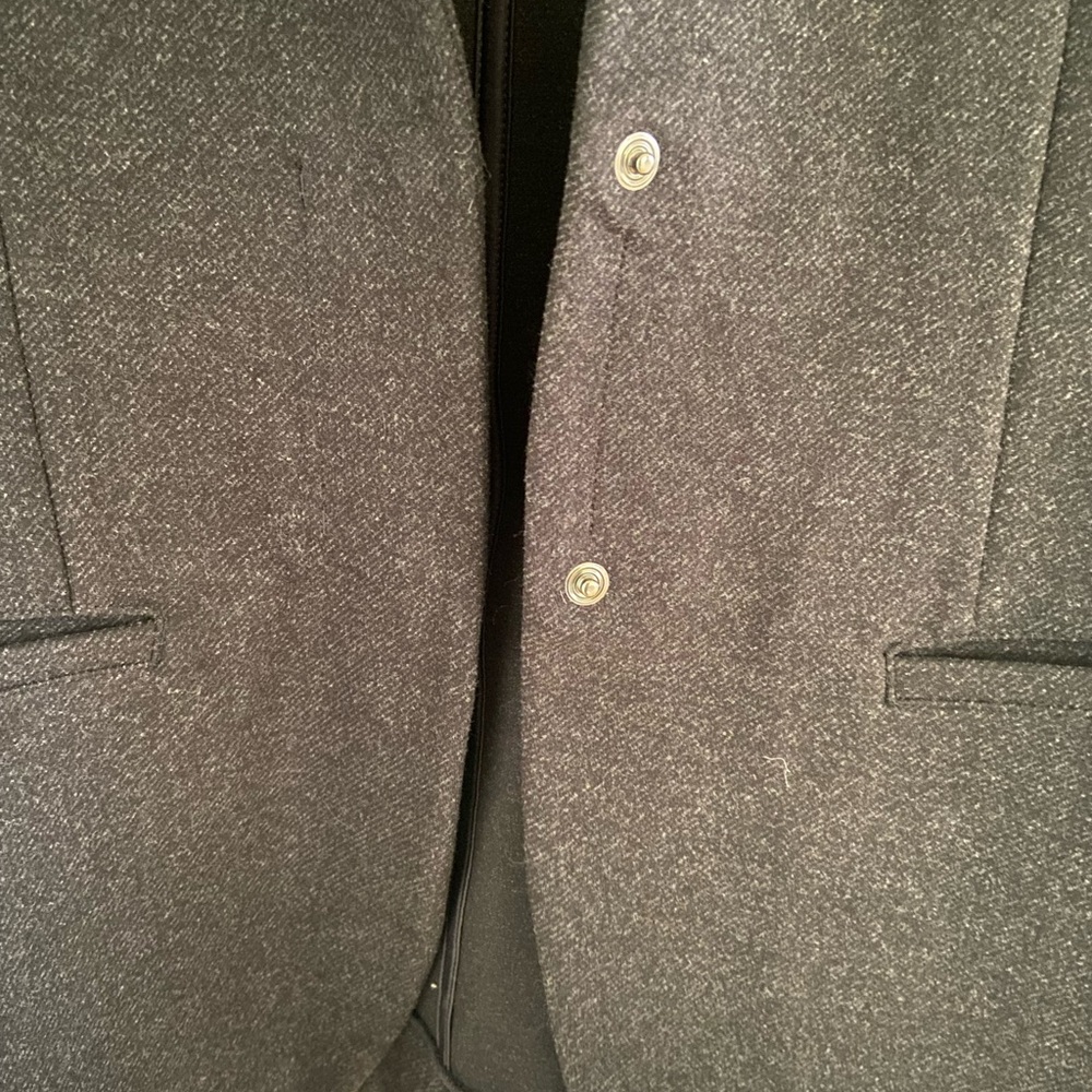 Athleta Venice Textured Heathered Dark Gray Snap Button Jacket Blazer - Picture 5 of 6